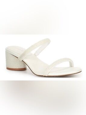 Copper Key Ivory Two-Strap Block Heel Mule